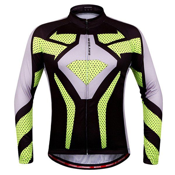

Chic Quality Polka Dot Pattern Breathable Quick Dry Cycling Long Sleeve Jersey For Unisex, Colormix