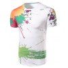 T-Shirt Casual Peinture à manches courtes Men 's - Blanc XL