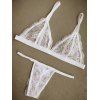 Séduisante bretelles spaghetti dentelle Soutien-gorge et Slips lingeries Suit pour les femmes - Blanc XL