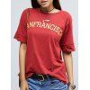 T-shirt col rond Brief Red Letter Distressed Femmes  's - Rouge ONE SIZE(FIT SIZE XS TO M)