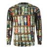 Sweatshirt Polaire  Homme Élégant Col Rond Imprimé Pot - multicolore L