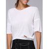 Simple Half Pure Color Sleeve recadrée Tricots pour les femmes - Blanc ONE SIZE(FIT SIZE XS TO M)