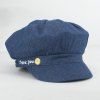 Street Fashion Lettres et Smilling Visage Broderie Sunscreen Newsboy Hat pour les femmes - Bleu profond 