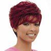 Fashion Women's Black and Red Short Shaggy Side Bang Synthetic Wig - multicolore 