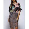 Stunning Floral Hollow Out Top and Lace Skirt Set For Women - multicolore M