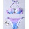 Elégant Halter Dégradé couleur Bikini - multicolore 2XL