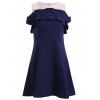Stylish Women's Sleeveless Frill Design A-Line Dress - Bleu Violet M