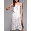 Séduisante See-Through Slit Lace Front Femmes  's Cami Dress - Blanc XL