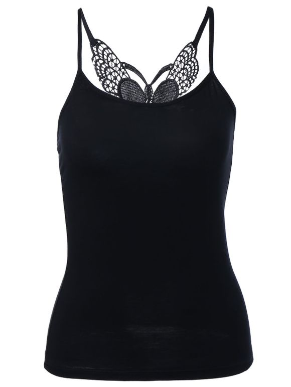 Attractive Spaghetti Straps Back Butterfly Tank Top For Women - Noir ONE SIZE(FIT SIZE XS TO M)