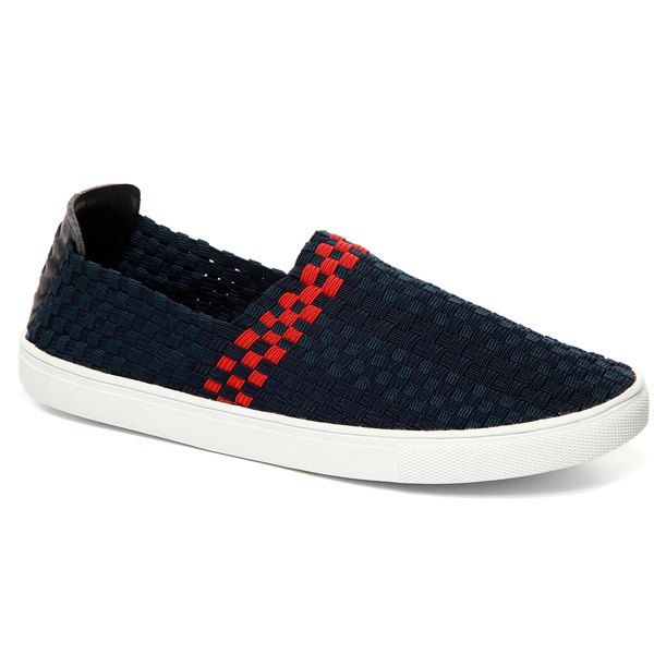 

Concise Checked and Weave Design Men's Casual Shoes, Purplish blue