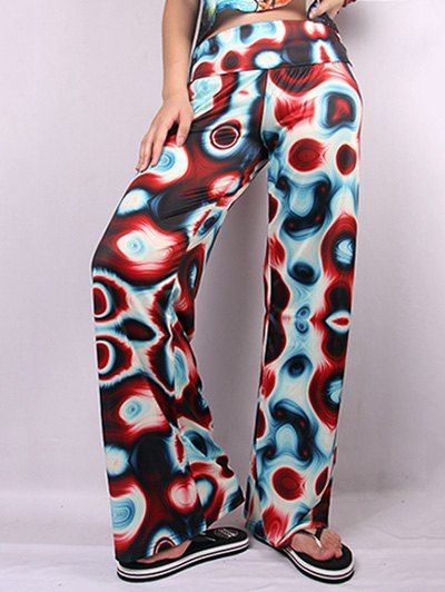 Hit couleur Illusion Imprimer Pantalon large - multicolore XL