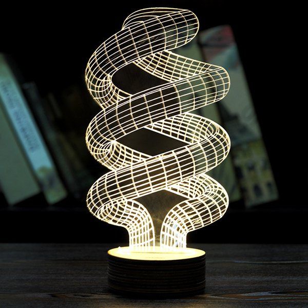 

Novelty Home Decoration 3D Spiral Pipe Shape LED Night Light, Light yellow