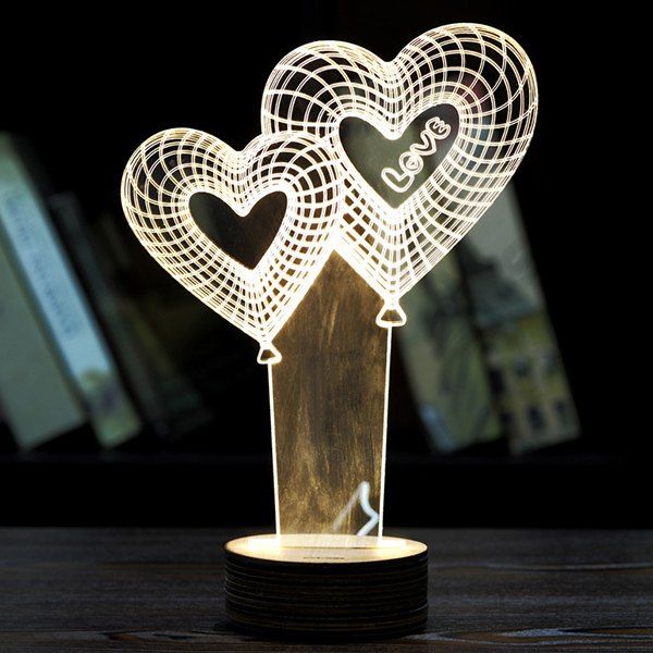 

Novelty Home Decoration Heart Balloon Design LED Night Light, Light yellow