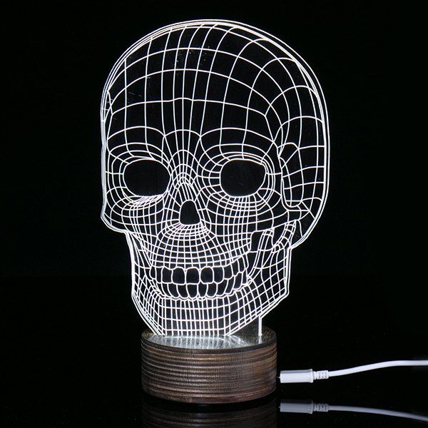 

Novelty Home Decoration 3D Skull Shape LED Night Light, Warm white light