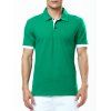 T-shirt à manches courtes pour hommes ajusté à col rabattu rafraîchissant - Vert 2XL