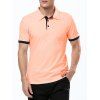 T-shirt à manches courtes pour hommes ajusté à col rabattu rafraîchissant - Orange 2XL