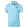 Manches courtes Trendy Collar Turn-down Purfled design Aménagée Men  's Polo T-Shirt - Azur L