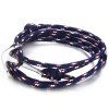 Simple corde Anchor Layered Wrap Bracelet pour les hommes - Bleu profond 