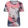 Stylish Women's Round Neck Letter Print Ombre Top - multicolore ONE SIZE(FIT SIZE XS TO M)