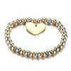 Coeur alliage Simple Bead Bracelet pour les femmes - multicolore 