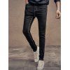 Plus Size Zipper Fly Minceur Narrow Pieds Classique Hommes  's Jeans - Noir 32
