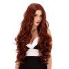 Femmes Élégant  's long ondulé Moyen Partie Auburn Brown perruque de cheveux synthétiques - Brun Auburn 