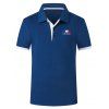 Manches courtes Trendy Collar Turn-down Purfled design Aménagée Men  's Polo T-Shirt - Bleu Saphir L