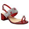 Bling Bling Sandals strass et talon Chunky design femmes  's - Rouge 39