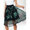 Stylish Women's A-Line Print Mesh Skirt - Vert ONE SIZE(FIT SIZE XS TO M)