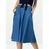 Pleated Pocket Design Denim Skirt - Bleu Toile de Jean ONE SIZE(FIT SIZE XS TO M)