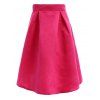 Endearing High Waist Candy Color Pleated Maxi Skirt For Women - Rose S