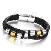 Chic magnétique Bouton Tissé Bracelet de corde pour les hommes - Noir 