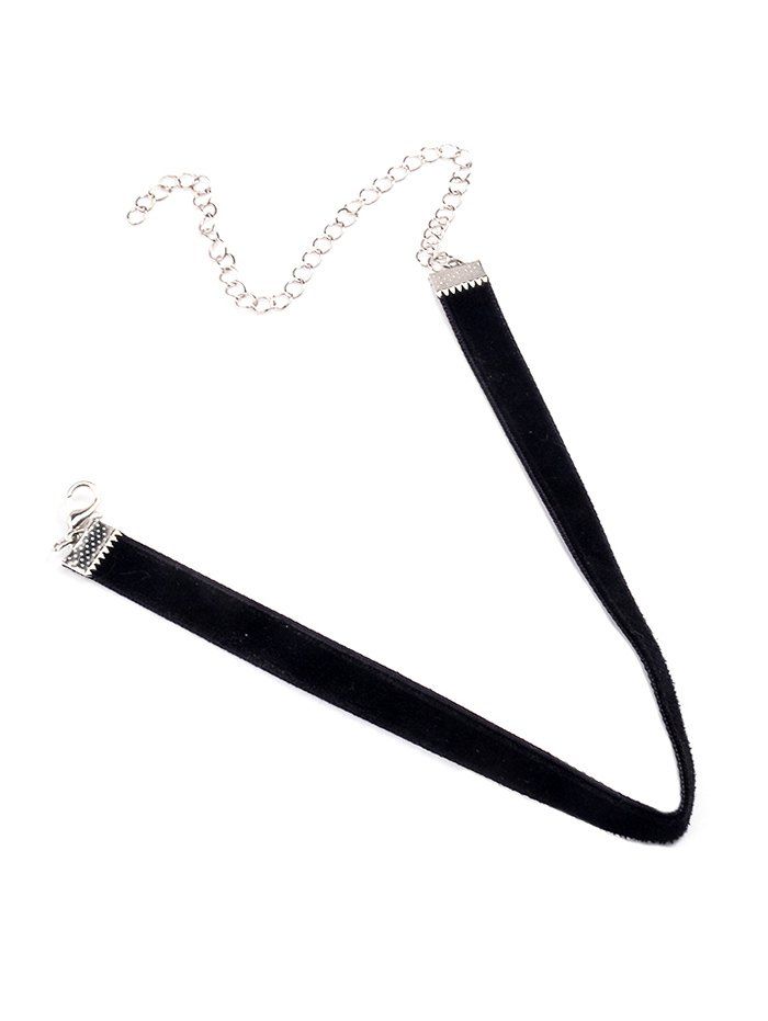 

Velvet Adjustable Alloy Chokers Necklace, Black