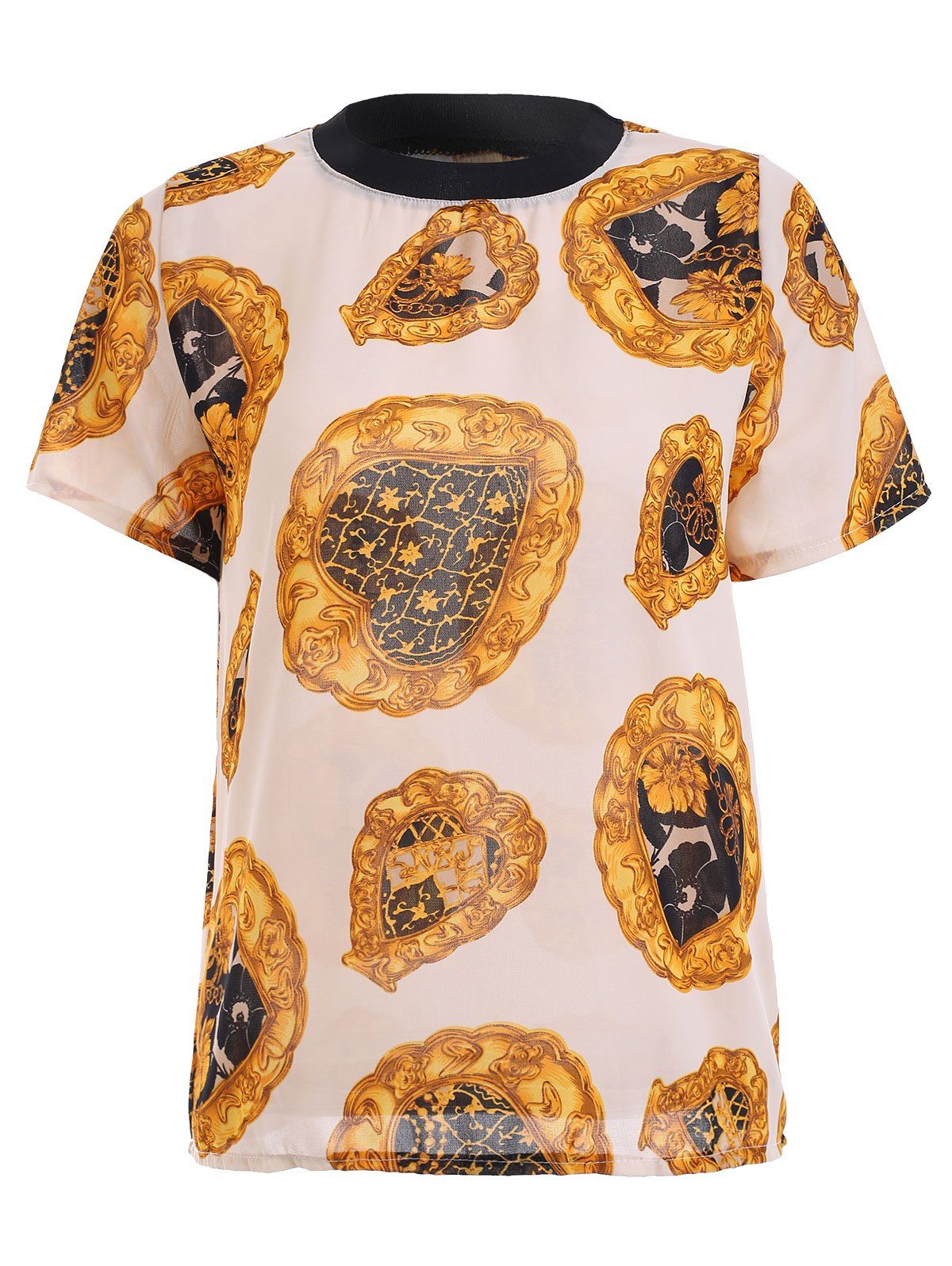 

Stunning Gold Printed Blouse For Women, Yellow