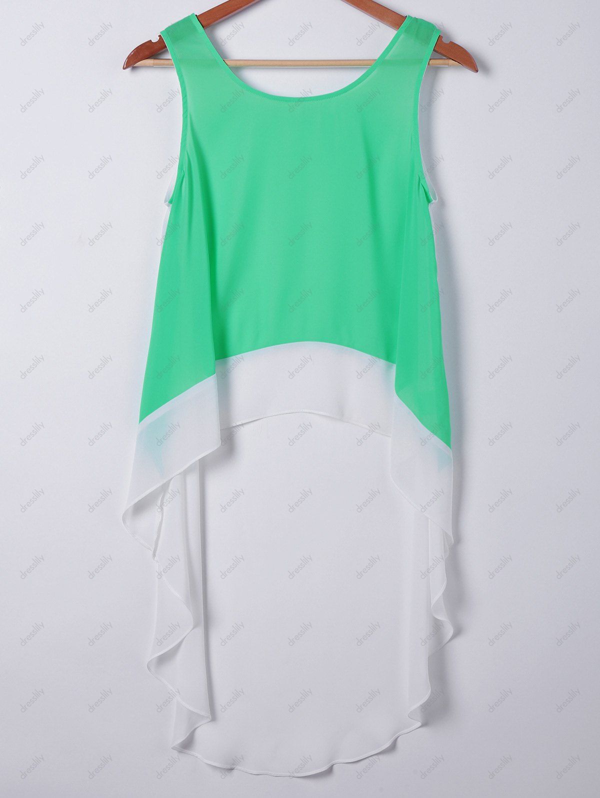 

Casual Women's Loose-Fitting Round Neck Sleeveless Top, Tiffany blue