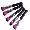 Cosmetic 5 Pieces Nylon Pinceau Poudre Different Forme Maquillage Facial Brush Set - Rose Rouge 