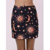 Fashionable Women's Moon Print Bodycon Mini Skirt - Noir L