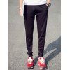 Men 's  taille élastique Stripes Embellissement Jogger Pantalon - Noir M