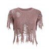 Women's Sequined Hole Design Asymmetric Pullover Sweater - Rouge Marron ONE SIZE(FIT SIZE XS TO M)