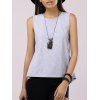 Débardeur de Split col rond manches fendue dans le dos Retour de la mode Femmes - Gris Clair S