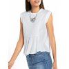 Manches Crinkle Peplum Blouse - Blanc ONE SIZE(FIT SIZE XS TO M)
