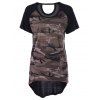 Casual Women's Scoop Neck Camouflage Short Sleeves Top - Noir ONE SIZE(FIT SIZE XS TO M)