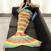 Fashion Colorful arc Stripes Casual Patron Soft Style Mermaid Tail Blanket - coloré L