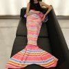 Mode Divers Motif Stripes Mermaid Tail Style Blanket Doux Doux - Rose L