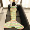 Fashion Multicolor Wavy Stripes Motif Mermaid Tail style Casual Blanket souple - Vert S