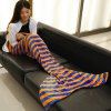 Bleu Mode et Motif orange Stripe Mermaid Style Tail Casual Blanket souple - Orange L