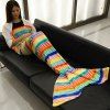 Mode Colorful Motif Slender Stripe Mermaid Tail style Casual Blanket souple - Bleu S