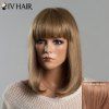 Siv Hair Perruque de Cheveux Humain Capless Branchée Mi-Longue Droite Bob Pour Femme - Brun Avec Blonde 