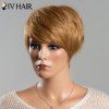 Siv Hair Perruque de Cheveux Humain Noble Capless Courte Droite Superposée Frange Latérale Pour Femme - 18 Or Blonde Foncé 