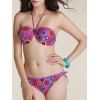 s 'Cute femmes  Halter Imprimer Bikini String Set - Rouge Rose XL